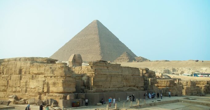 the great pyramids of giza and sphinx I 4k video