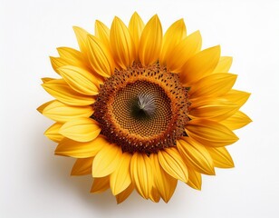 Fototapeta premium yellow sunflower cut out sunflower flower on white background