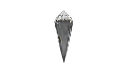 A shiny icicle is isolated on transparent background, perfect for winter themes