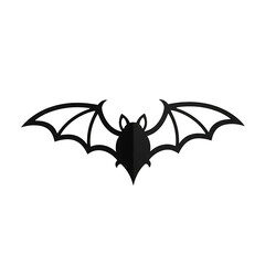 Stylized black bat silhouette : elements for halloween on transparent background