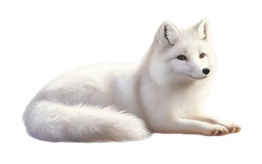 Obraz premium Cute arctic fox on transparent background, png