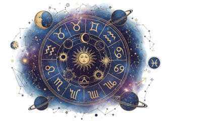 Astrology Zodiac Wheel Celestial Background