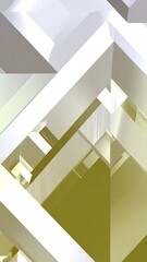 Obraz premium Abstract geometric shapes in light and shadow. Interlocking forms in white and pale yellow