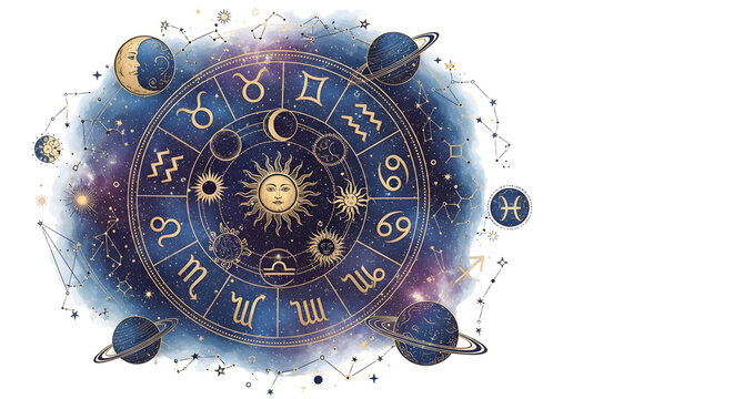 Astrology Zodiac Wheel Celestial Background
