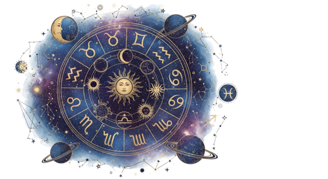 Astrology Zodiac Wheel Celestial Background