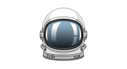 Cartoon Astronaut Helmet Isolated Illustration