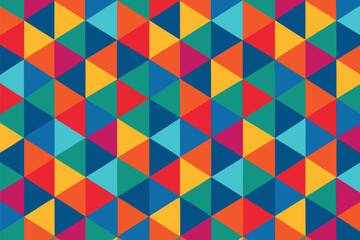 Colorful Geometric Triangle Pattern Abstract Mosaic Design