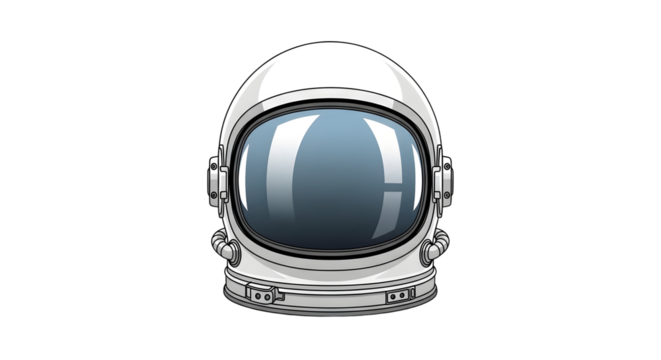 Cartoon Astronaut Helmet Isolated Illustration