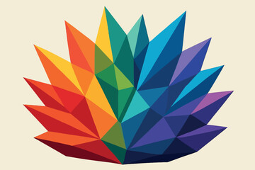 Colorful Geometric Abstract Polygonal Flower Art