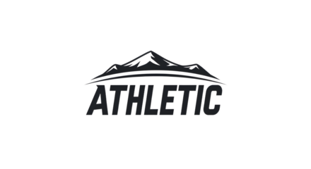 Athletic Logo with Mountain Silhouette