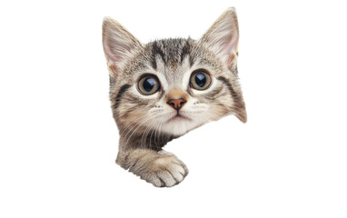 Fototapeta premium Cute cat wrapped in a towe on transparent background, png