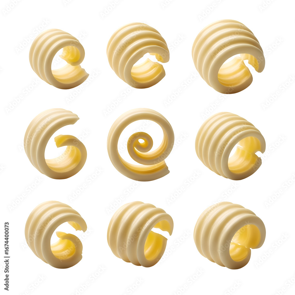 Poster butter curls: a collection of transparent background images for design projects