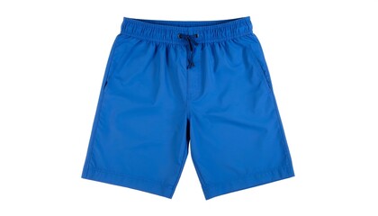 Blue swim shorts on white background