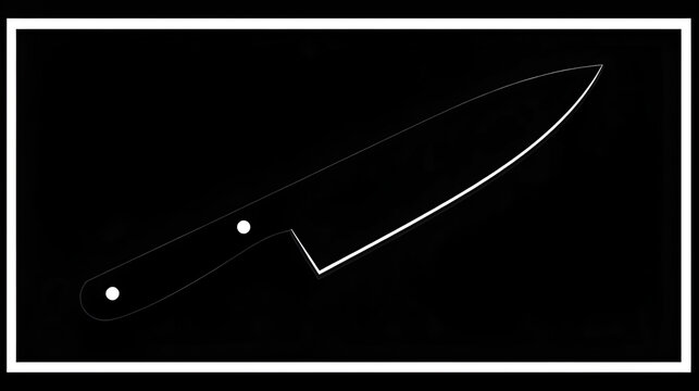Kitchen knife black silhouette. Vector icon