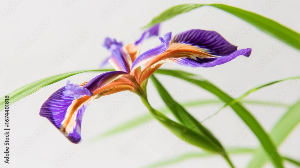 Poster Brightly colored flower blooms in a minimalistic setting showcasing intricate details and vibrant hues captured in a close-up shot