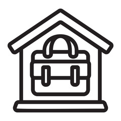 Remote work line icon