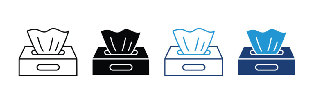 Box tissue icon set vector. box tissue line icon symbol. vector illustration