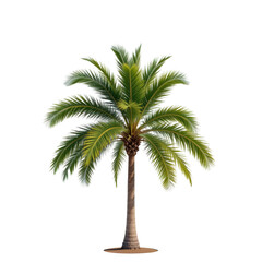 Lush Green Palm Tree Standing Tall Against Transparent background