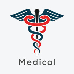 caduceus medical symbol vector