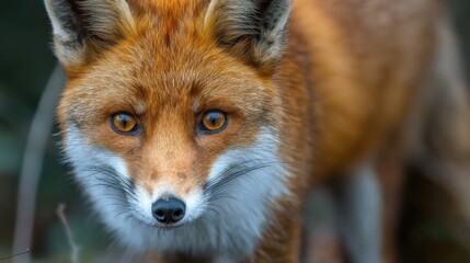 Obraz premium red fox face portrait on white background