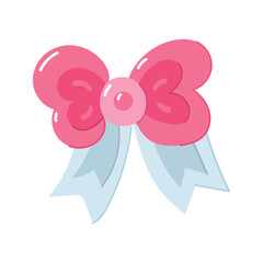 Hand drawn cute bow element icon flat style vector illustration design