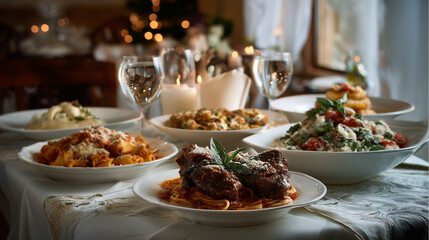 italian food at the restaurant