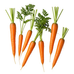 Carrots with Green Tops: Fresh, Vibrant, and Delicious Vegetables on Transparent Background
