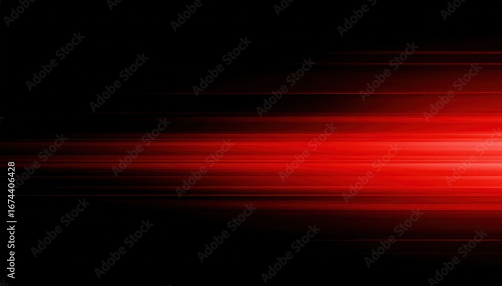 Poster glowing red light streaks on dark background with abstract motion effect for futuristic texture or d