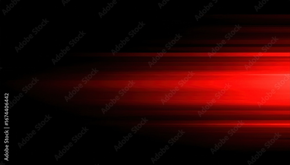 Poster glowing red light streaks on dark background with abstract motion effect for futuristic texture or d