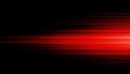 glowing red light streaks on dark background with abstract motion effect for futuristic texture or dynamic digital design