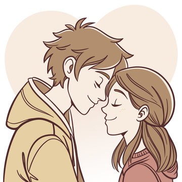 young couple kissing