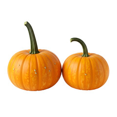 Obraz premium Autumn Pumpkins with Transparent Background: Two Orange Gourds Displayed Beautifully Against Black, Perfect for Fall Decorations