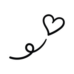 Fototapeta premium Hand drawn heart element icon outline style vector illustration design