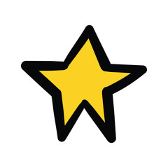 Hand drawn star element icon filled outline style vector illustration design