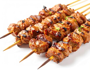 Delicious Grilled Chicken Skewers A Close-Up View of Juicy, Flavorful Bites