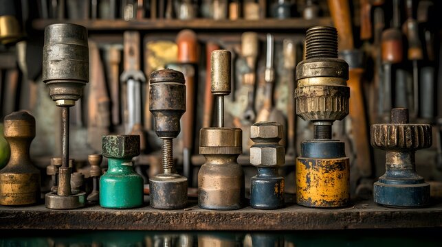 Vintage Rusty Metal Tools Collection Workshop Background