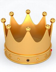 Golden crown on white background