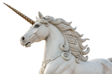 Majestic White Unicorn Head Sculpture A Symbol of Myth and Magic, A Timeless Piece of Art