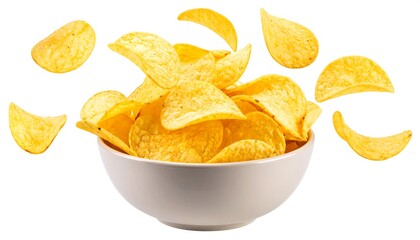 Crispy potato chips in a bowl