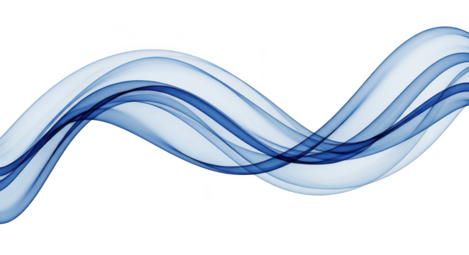Abstract blue wave isolated on transparent background design - Powered by Adobe