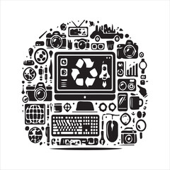 Computer vector art black and white