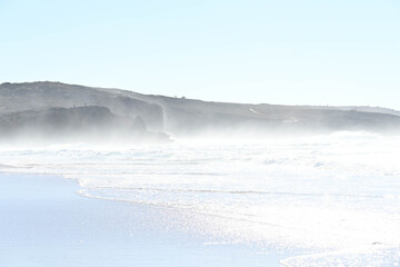 beach with mist