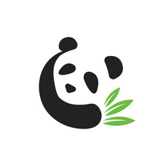 bamboo panda abstract logo modern style