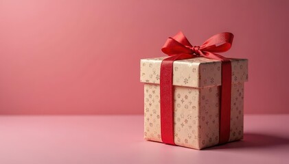 Fototapeta premium Ornate gift box tied to a beautiful metal lantern with ribbon and bow, festive, metal