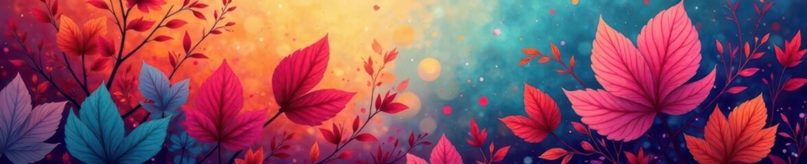 Fototapeta premium Bold, abstract swirling plant forms in vibrant hues , green, bold