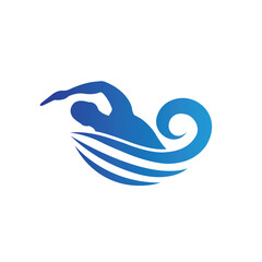swimming man abstract logo modern style