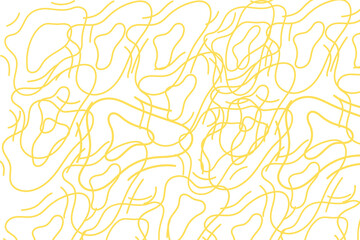 Abstract yellow lines create a chaotic and artistic pattern isolated on transparent background