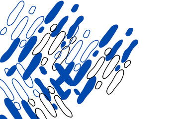 Abstract blue shapes create a modern and artistic pattern isolated on transparent background