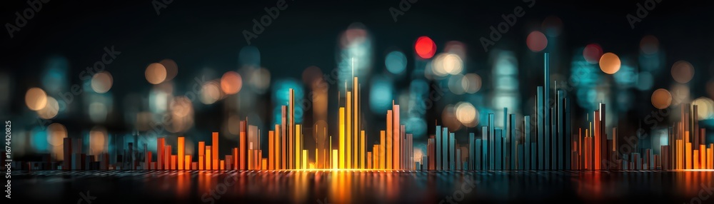Aufkleber interactive digital chart displaying growth trends in fintech with spikes and investment insights ag