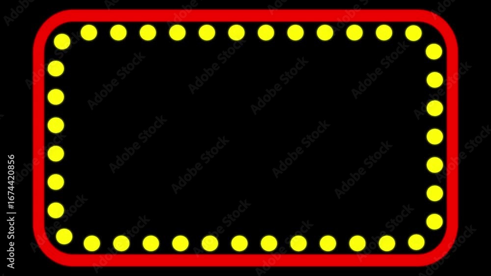 Aufkleber a round rectangular frame with moving yellow dots neon lights. a popular abstract background overlay